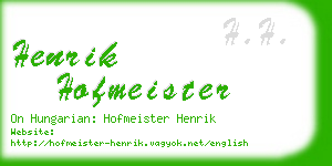 henrik hofmeister business card